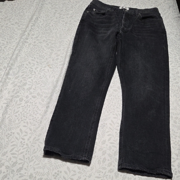 Agolde Dark Gray Women's Straight Leg Jeans - Picture 3 of 9